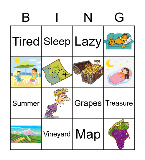 Summer grapes Bingo Card