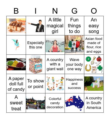 Birthday Traditions Around the World Bingo Card