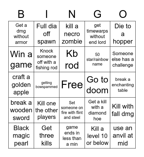 Lockout Bingo Card
