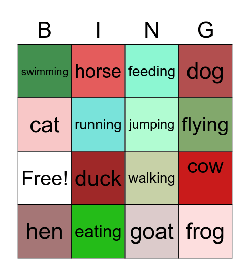 On the farm Bingo Card