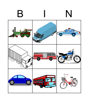 Transportation Bingo Card