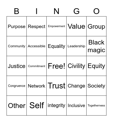 YEP Bingo Card