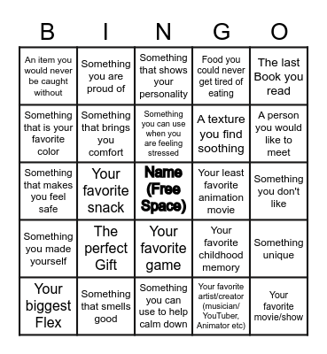 Get To Know You BINGO Card