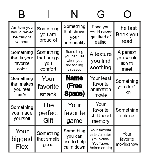 Get To Know You BINGO Card