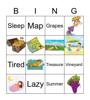 Summer grapes Bingo Card