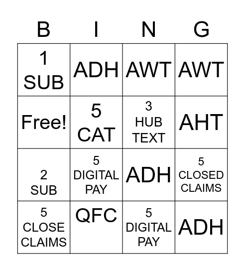 REMARKABLE Bingo Card