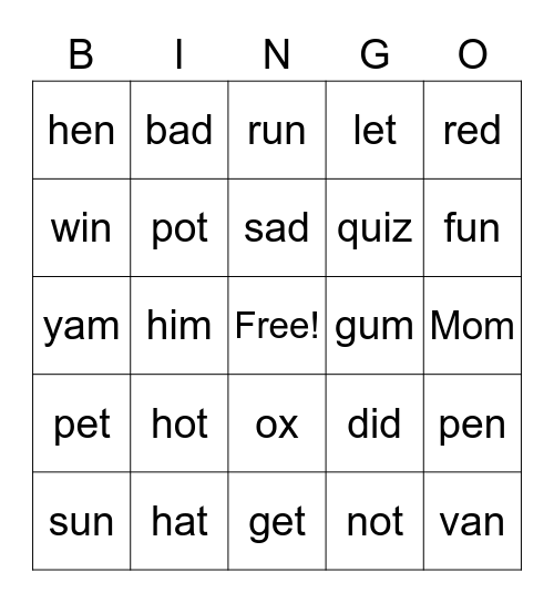 H1 Bingo Card