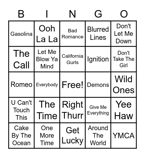 35 - MUSIC Bingo Card