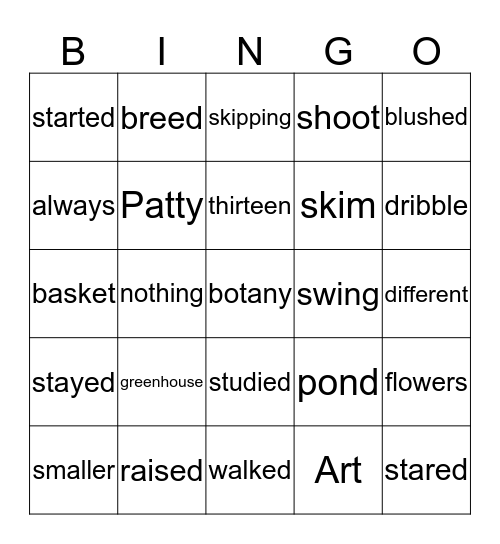 Lesson   3 Bingo Card