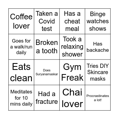 Kenko Bingo! Bingo Card