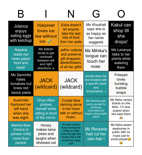 TRIJOG BINGO Card