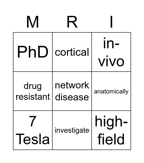 High-field MR imaging in migraine and epilepsy Bingo Card