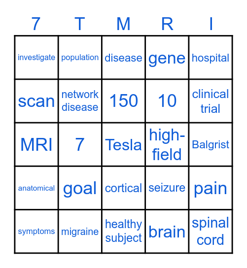 High-field MR imaging in migraine and epilepsy Bingo Card