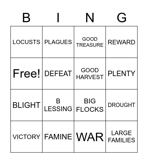 COVENANT BINGO! Bingo Card