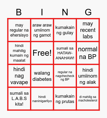 READY SET BINGO! Bingo Card