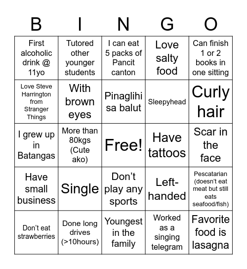 TDM & AMI HUMAN BINGO Card