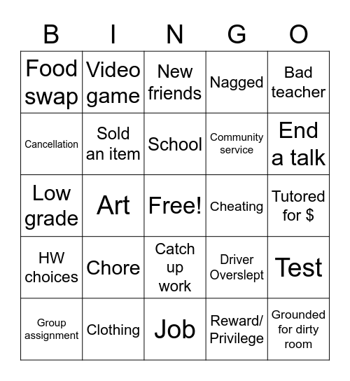 Economics Bingo Card