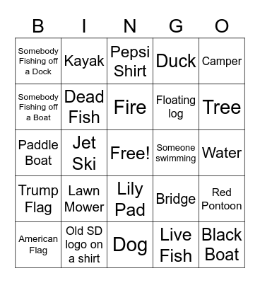 Green Lake Bingo Card