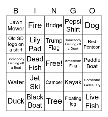 Green Lake Bingo Card