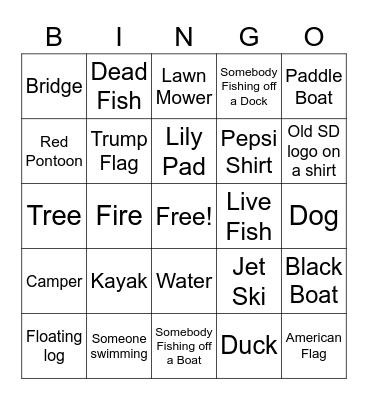 Green Lake Bingo Card