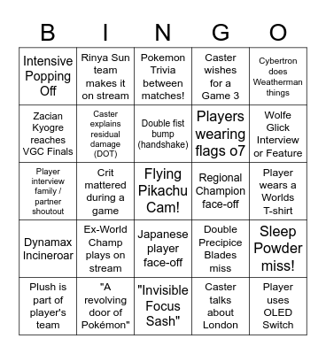 VGCPastes Worlds Bingo Card Bingo Card