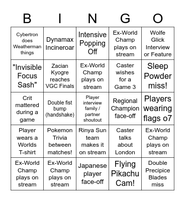 VGCPastes Worlds Bingo Card Bingo Card