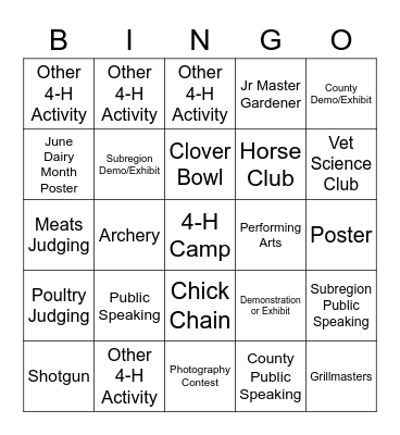 End of Year Party Bingo Card