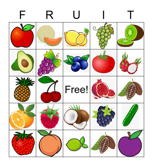 Fruit Bingo Card