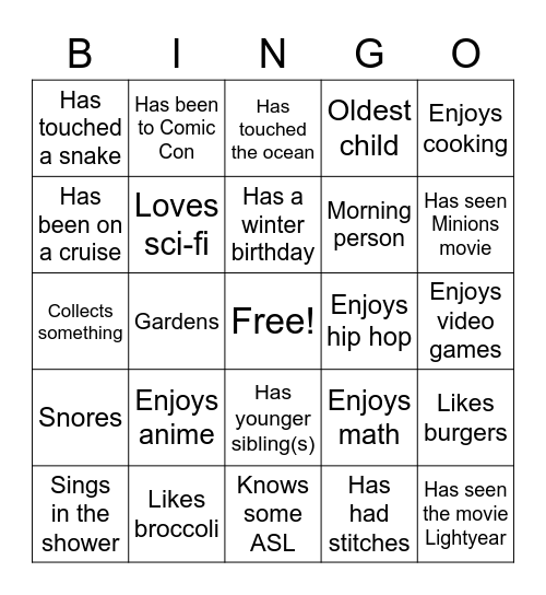 Bingo Card