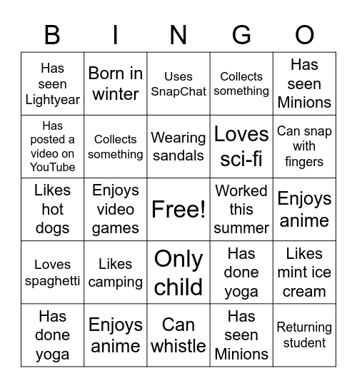 Bingo Card