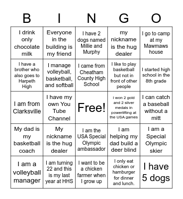 This is who I am? Bingo Card