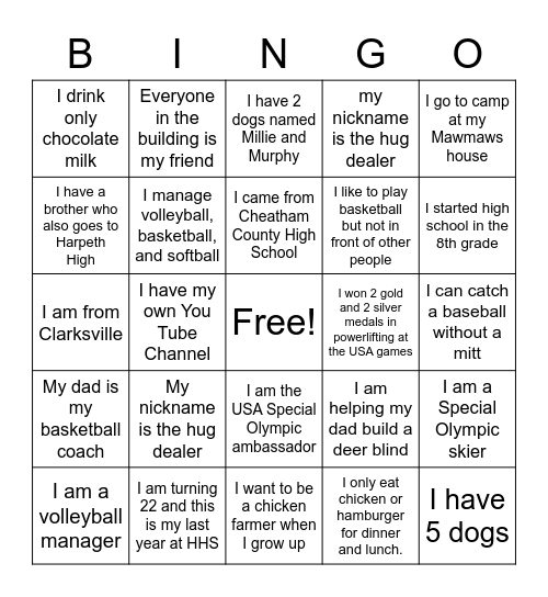 This is who I am? Bingo Card