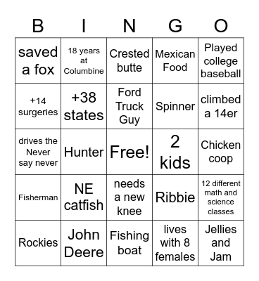 Teacher Mr. R  Bingo Card