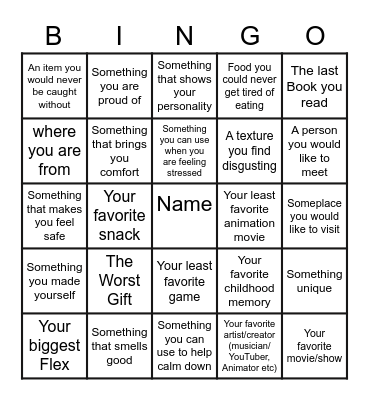 Get To Know You BINGO Card