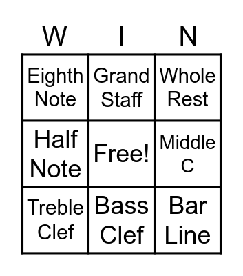 Music Bingo Card