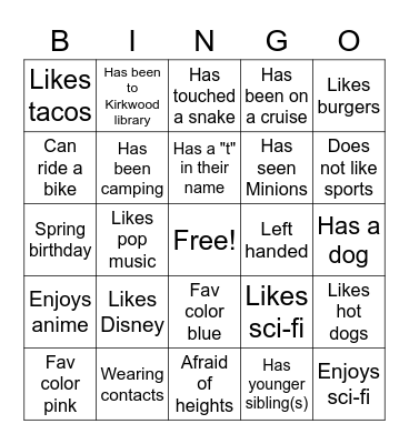 Bingo Card