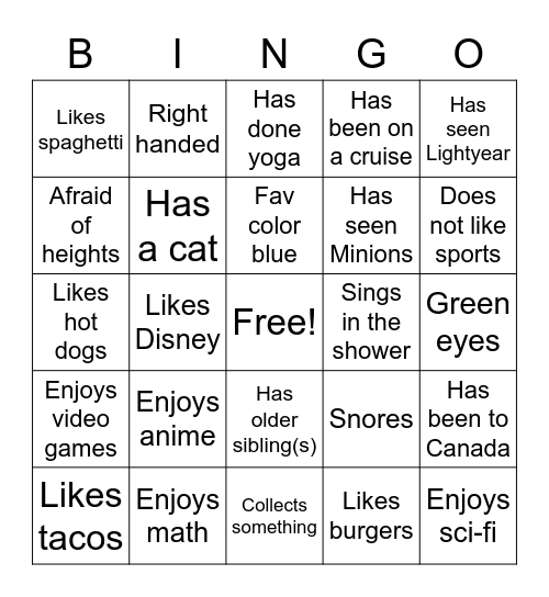 Bingo Card