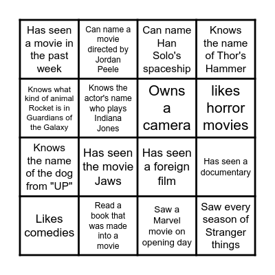 Find Someone Who... Bingo Card