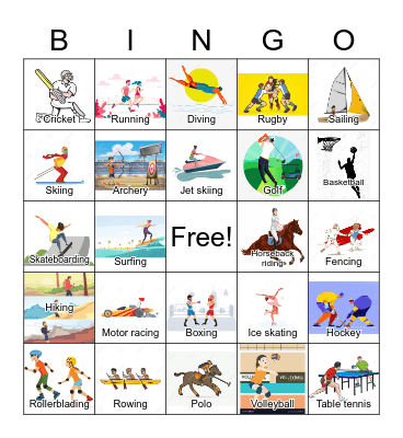 Sports Bingo Card