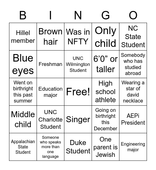 Apple Gala Bingo Card