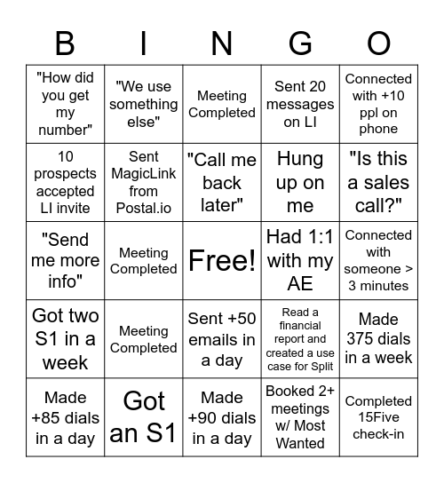 BINGO Card