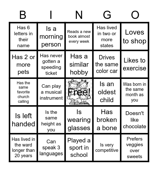 GET TO KNOW YOUR RS SISTERS     Find Someone Who... Bingo Card