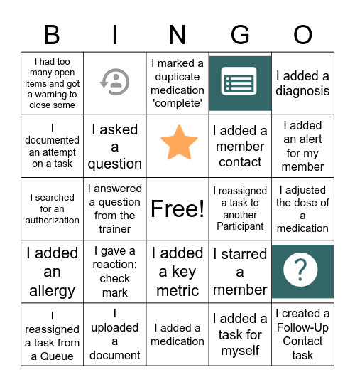 Partners BINGO- Core Bingo Card