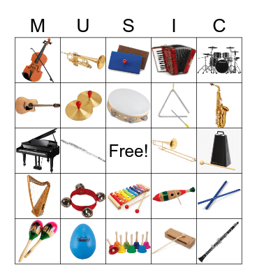 Instrument Bingo Card