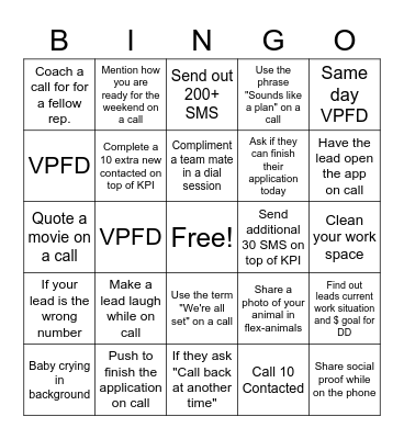 Flex Bingo Card