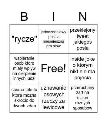 wiktoria i julek Bingo Card