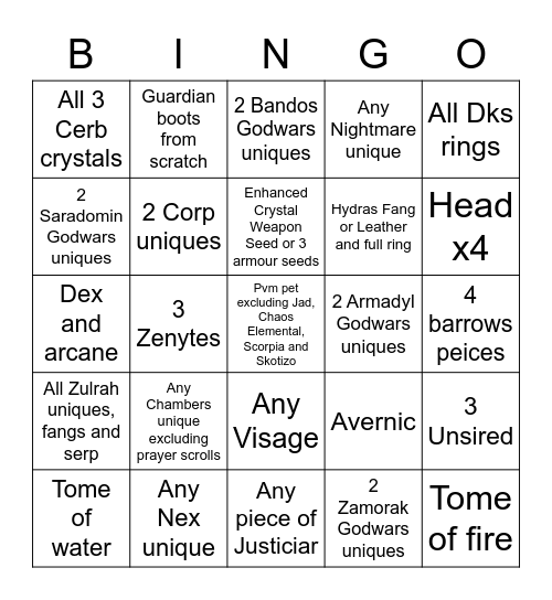 SoulScape Bingo Card