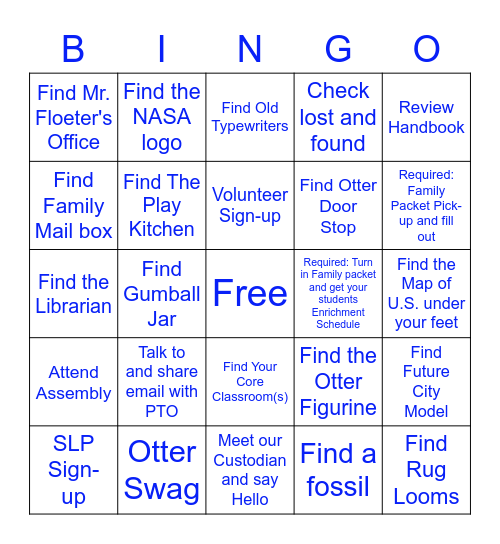 Otter Hunt Bingo Card