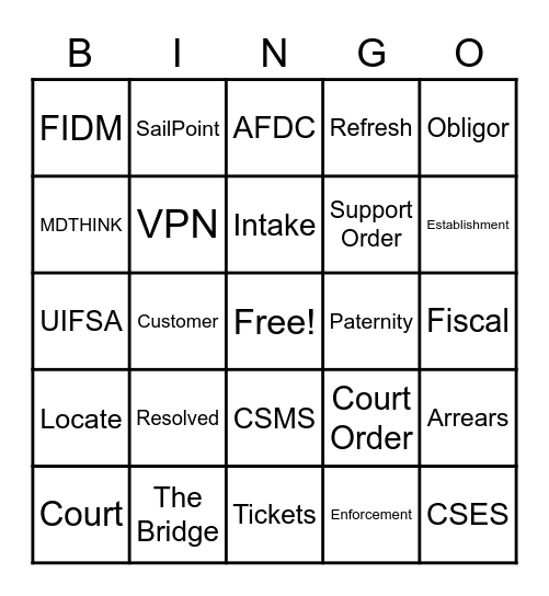 CSA BINGO Card