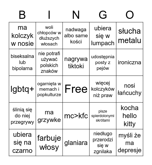 alternatywka bingo Card